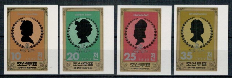 North Korea 1982 MNH Stamps Scott 2199-2202 Imperf Goethe Literature Writer