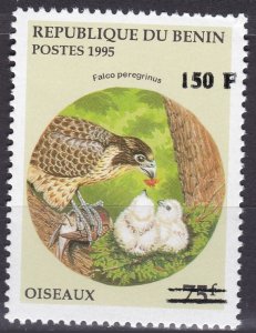 BENIN 2000 1255 150F €100 BIRDS FALCON FALCO HAWK OVERPRINT OVERLOAD MNH-