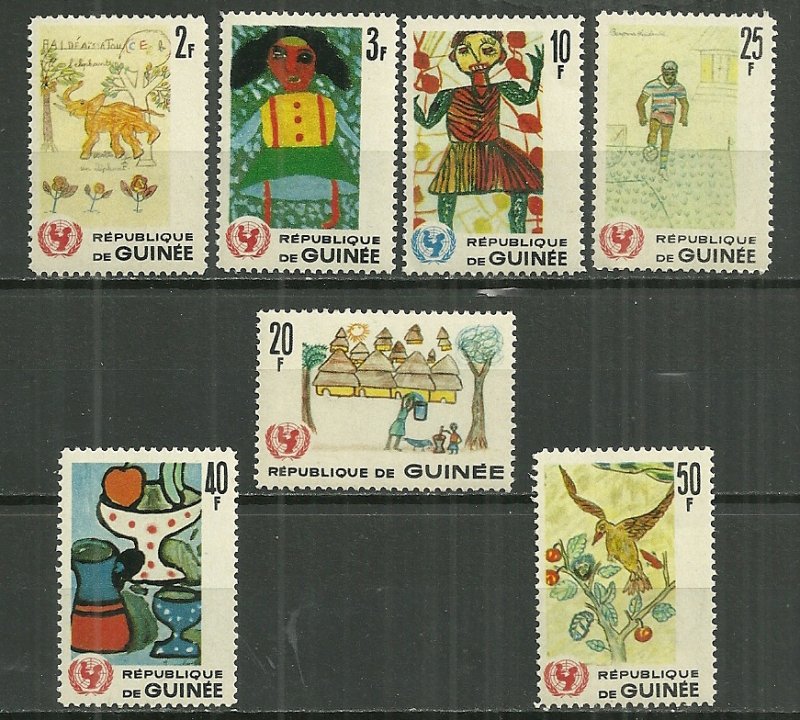 1966 Guinea 442-8 complete UNICEF MNH set of 7 SCV$2.50