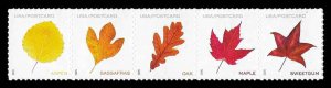 PCBstamps  US #5966/5970a Strip $2.80(5x{56c})Vibrant Leaves, MNH, (9)