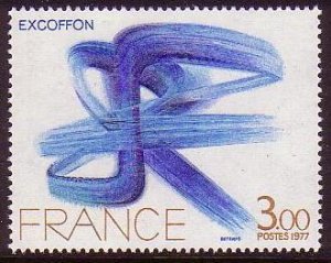 France Abstract in Blue by R Excoffon 1977 MNH SG#2178