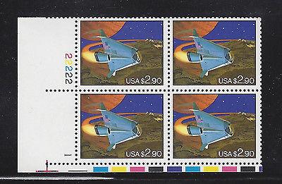 US Scott #2543 1993 $2.90 Plate Block of 4 Futuristic Spa...