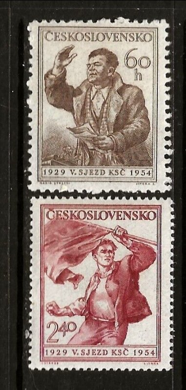 Czechoslovakia Sc 637-8 NH SET of 1954 - Klement Gottward