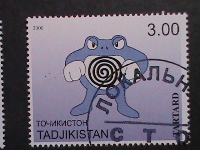 ​TAJIKISTAN -2000 LOVELY FAMPOUS POKEMON CTO FANCY POSTAL CANCEL VERY FINE