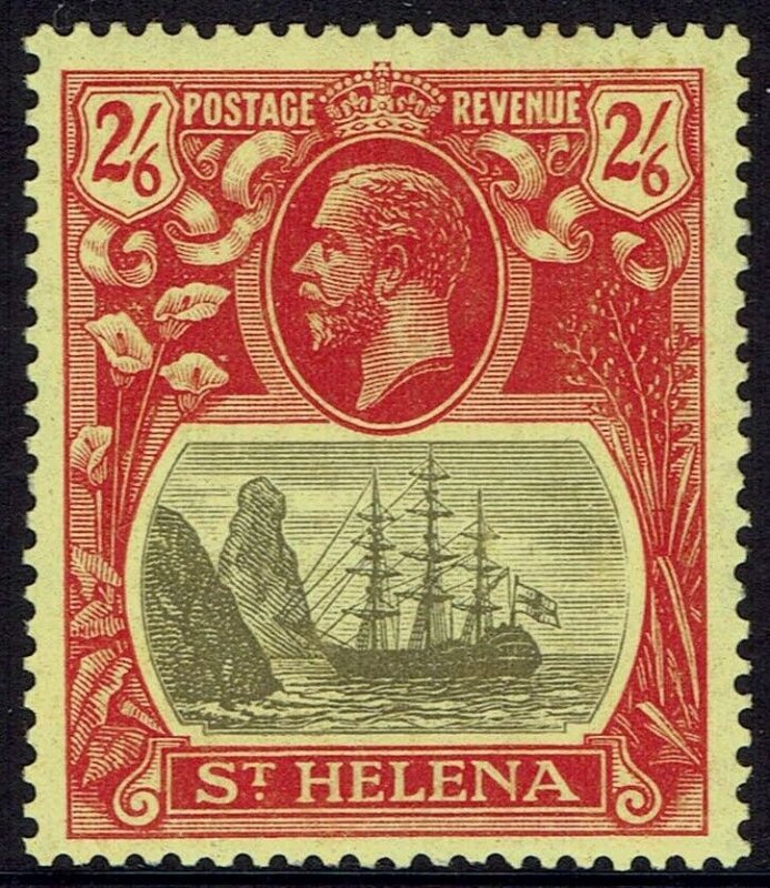 ST HELENA 1922 KGV SHIP 2/6 