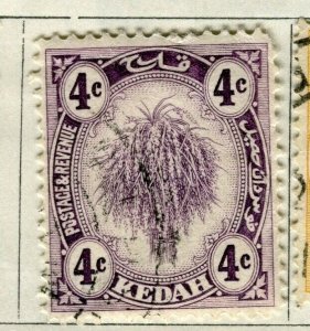 MALAYA; KEDAH 1922-26 early pictorial issue fine used 4c. value