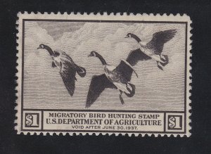 US RW3 $1 Duck Hunting Stamp Mint F-VF OG NH SCV $325