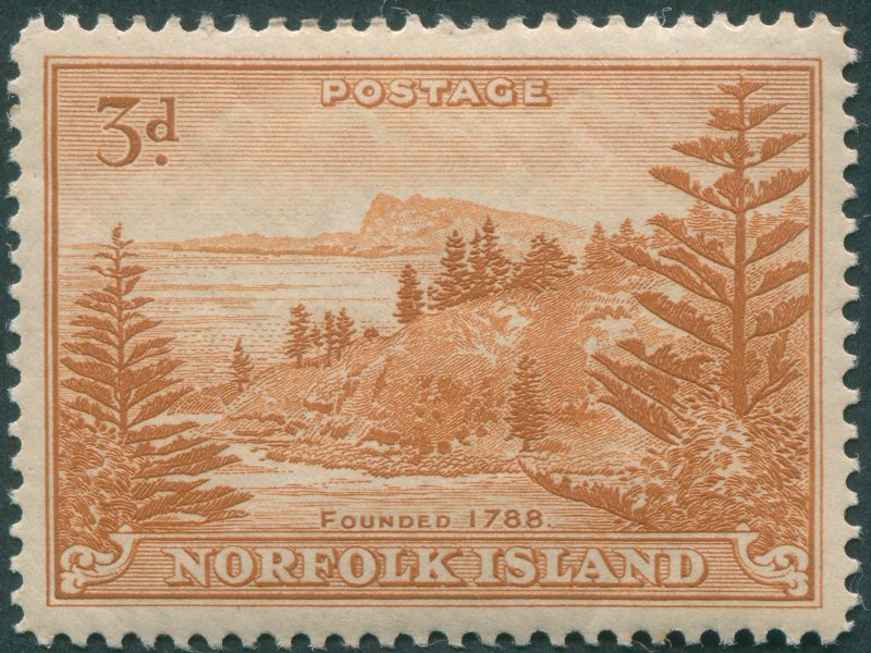 Norfolk Island 1947 3d chestnut SG6 unused