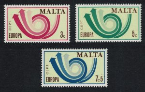 Malta Post horn Europa CEPT 3v 1973 MNH SC#469-471 SG#501-503