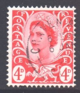 GB Regional Wales Scott 10 - SG W10, 1968 4d Red used