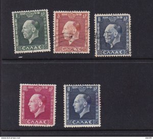 Greece 1937 King George II Full set  Used SC 391-4 15211