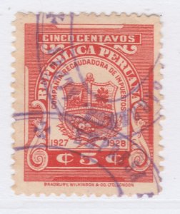 PERU Revenue Stamp Used Steuermarke Fiskal PEROU Timbre Fiscal A27P43F24891