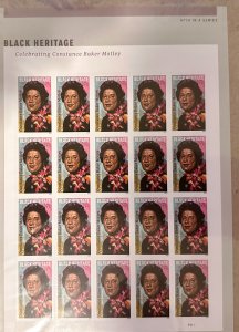 US # 5830 Constance Baker Motley forever 2024 full pane of 20 Mint NH