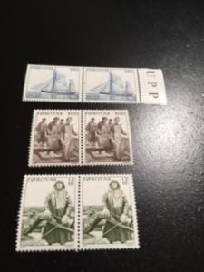 Faroe Islands sc 112-114 MNH pairs