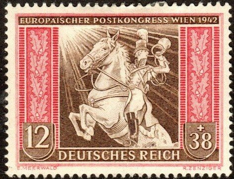 Germany B211 - Mint-H - 12pf+38pf Postilion (1942) (cv $0.60)