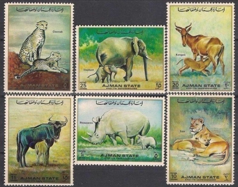 1972 Ajman 1405-10 Fauna of nature reservations