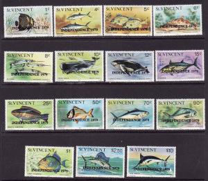 St. Vincent-Scott#572-86-Unused NH set-Fish-Marine Life-1979-Independence-