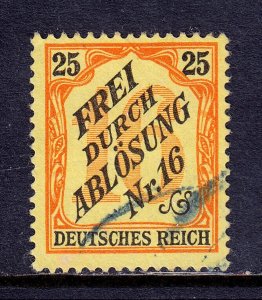 GERMANY — SCOTT OL21 — 1905 PRUSSIA LOCAL OFFICIAL — USED — SCV $52