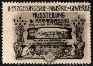 1909 Italy Poster Stamp 2nd Industry Commercial Exhibition In Katharinaberg