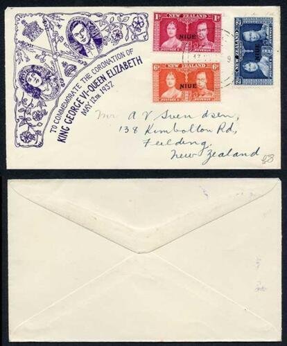 Niue 1937 Coronation on a FDC 