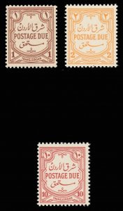 Transjordan 1942 Postage Due set complete superb MNH. SG D230-D232. Sc J36-J38.