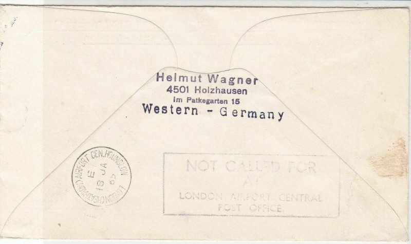 Austria 1965 Airmail Innsbruck to London Not Called For Bk Stamps Cover ref22763