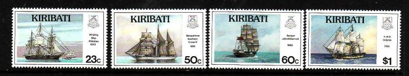 Kiribati-Sc#687-90-Unused NH set-Sailing Ships-1996-please note that there is a