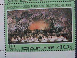 ​KOREA-1974- SC#1212-PAINTING- ON THE ROAD OF REVOLUTION CTO LARGE STAMP BLOCK