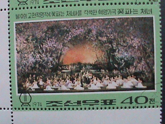 ​KOREA-1974- SC#1212-PAINTING- ON THE ROAD OF REVOLUTION CTO LARGE STAMP BLOCK