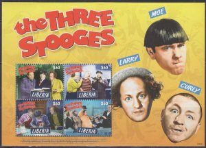 LIBERIA Sc# 2629a-d CPL MNH SHEET of 6 - THE THREE STOOGES