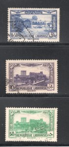 Lebanon #C65, C70, C73   VF, Used, Partial Set, CV $7.50 ...... 3440193