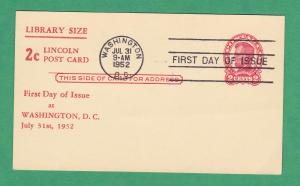 #UX43 Abraham Lincoln Postcard - Unknown Cachet AB11