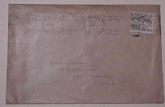 SWEDEN COVER 1936 TO USA 50ore