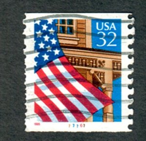 US #2913 Flag over Porch Used PNC Single plate #77767