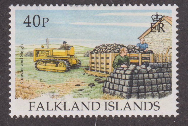 Falkland Islands 641 Transporting Peat 1995