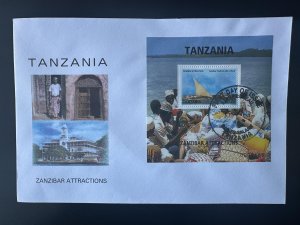 Tanzania 2009 Mi. Bl. 626 FDC 1st day Zanzibar attractions boat sailboat