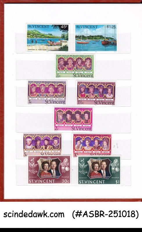 COLLECTION OF ST VINCENT STAMPS IN SMALL STOCK BOOK - 66 STAMPS & 2-M/S MNH