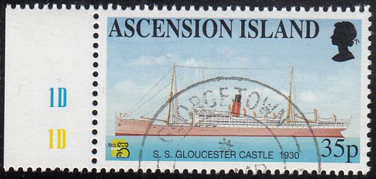 Ascension 1999 used Sc #721 35p SS Gloucester Castle Mail Ships Australia 99