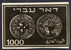 Israel 1948 Ancient Jewish Coins 1000m black & white ...