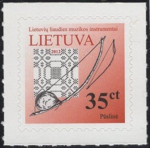 Lithuania 2012 MNH Sc 963 35c Bladderbow bass Music Instruments