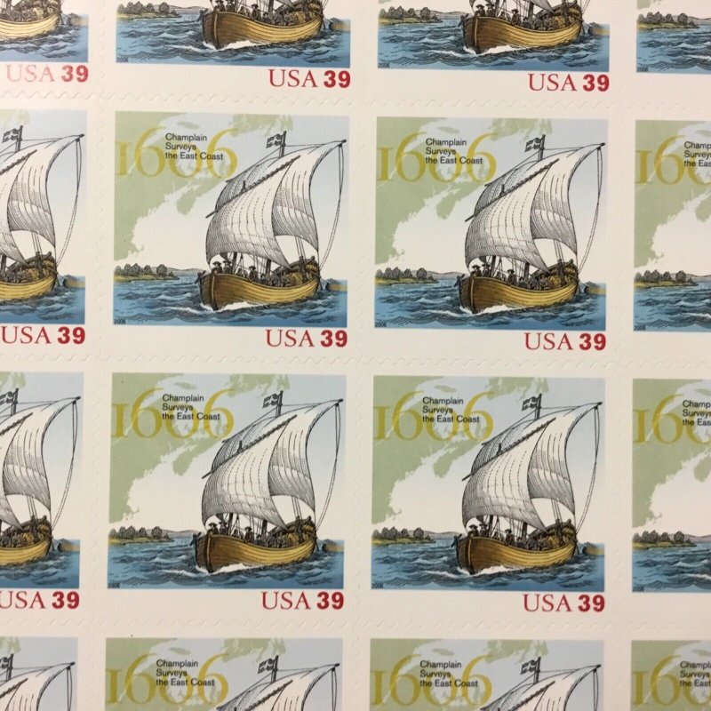 4073   Samuel de Champlain   MNH  39 c Sheet of 20   FV $7.80   Issued 2006