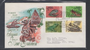 Papua New Guinea #257-60 (1968 Frogs set) addressed cachet FDC (#2)