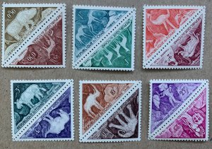 Chad 1962 Animal Pictograph tete-beche pairs, MNH.  Scott J22-J34a, CV $13.05