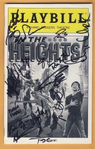 THEATRE CAST SIGNED PLAYBILL IN THE HEIGHTS 2010 RICHARD ROGERS THEATRE