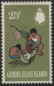 Gilbert & Ellice 145 (mnh) 25c man & boy pounding taro roots (1968)