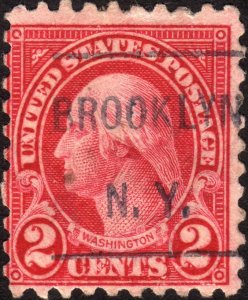 1924, US 2c, George Washington, Used, Sc 583, Brooklyn precancel