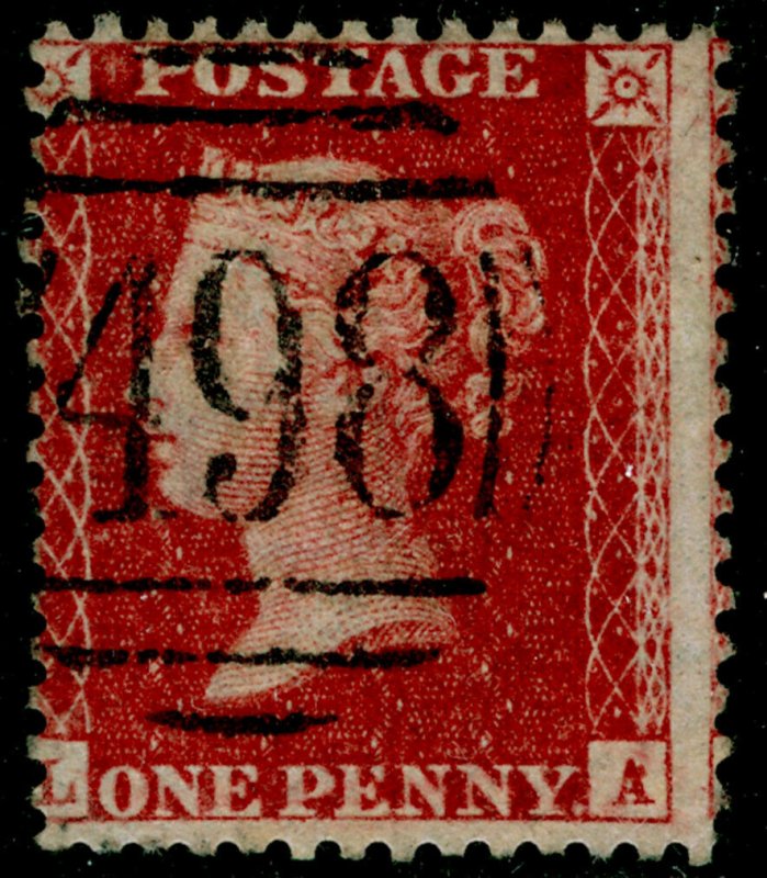 SG40, 1d rose-red PLATE 49, LC14, FINE USED. Cat £18. LA 