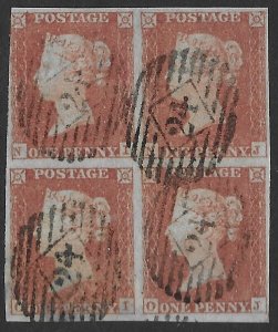 GB  3 1841  one penny  block 4  VF Used