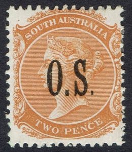 SOUTH AUSTRALIA 1891 QV OS 2D WMK CROWN/SA PERF 13 