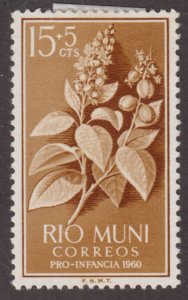 Rio Muni B2 Flower & Leaves of Croton 1960